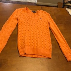 Ralph-Lauren Cord Knit V-Neck Sweater